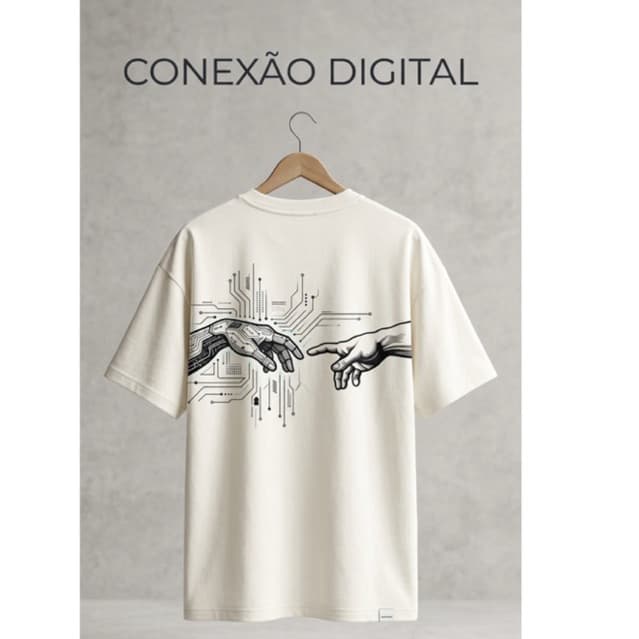Camiseta Streetwear Oversized Masculina Algodão Premium Estampa Costas Minimalista Camisa Casual Aesthetic Tendência