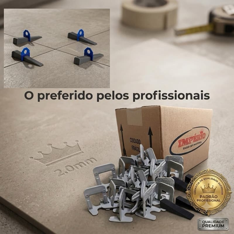 1000 Espaçador nivelador + 120 Cunha tipo cortag Piso e Porcelanato. império