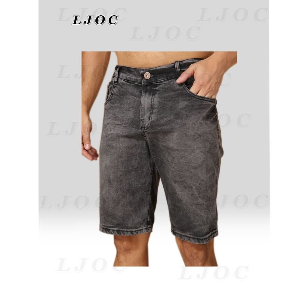 Jeans Bermudas  Masculina  denim  Slim Com Lycra