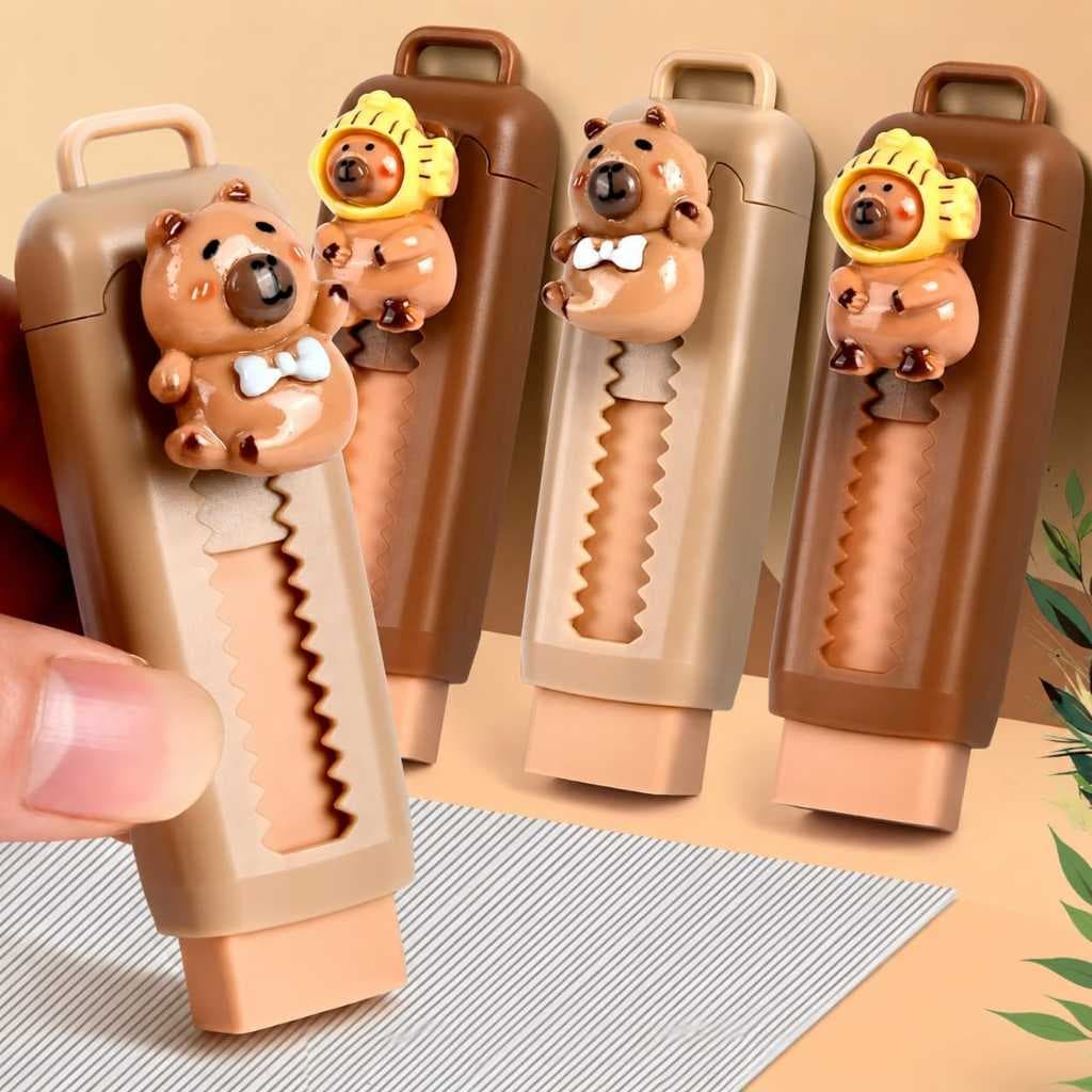 Borracha Push-Pull / retrátil Capivara Colorida Papelaria Fofa