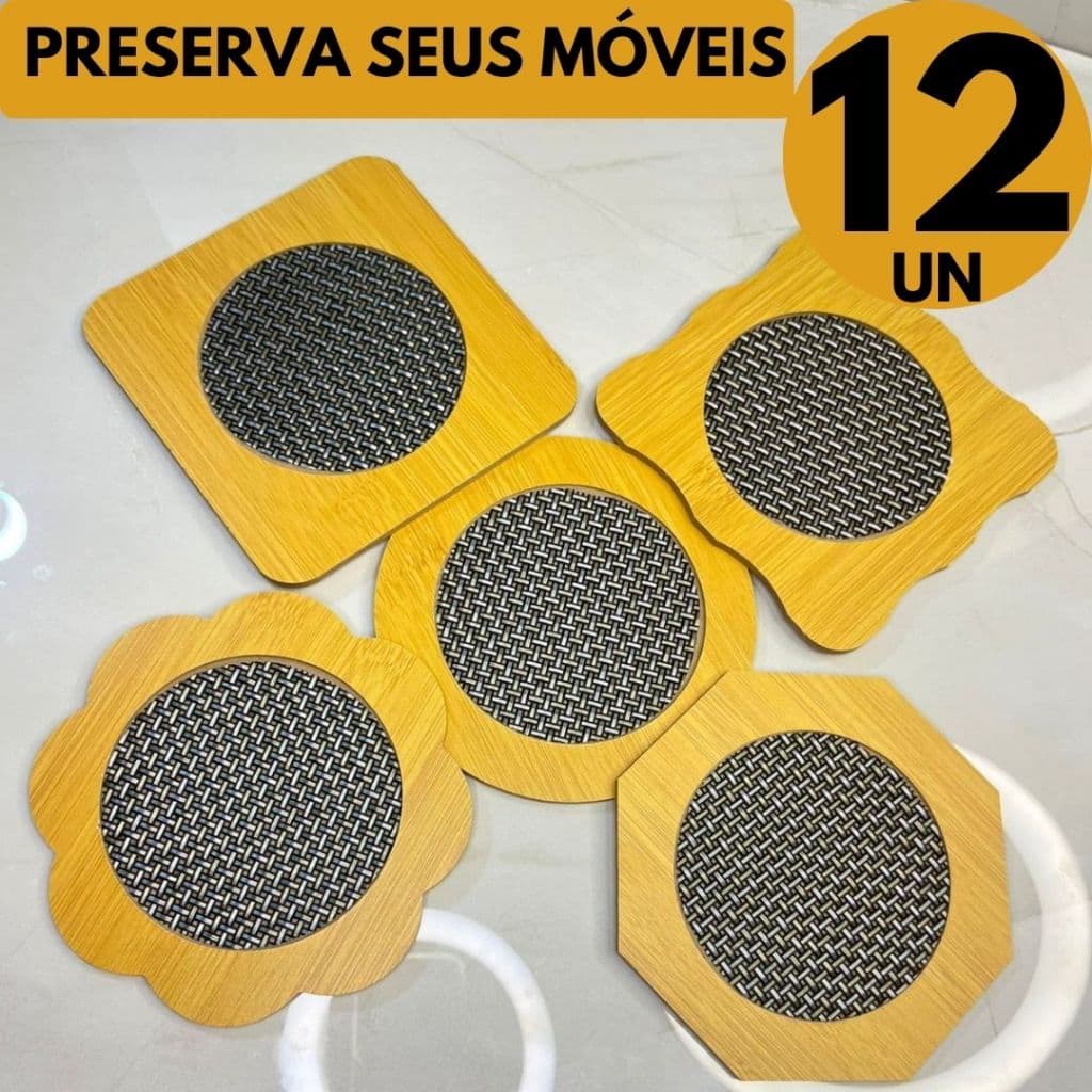 Kit 12 Descanso de Panela Anti Calor Não Queima Mesa Proteção Total Ideal Cozinha Casa