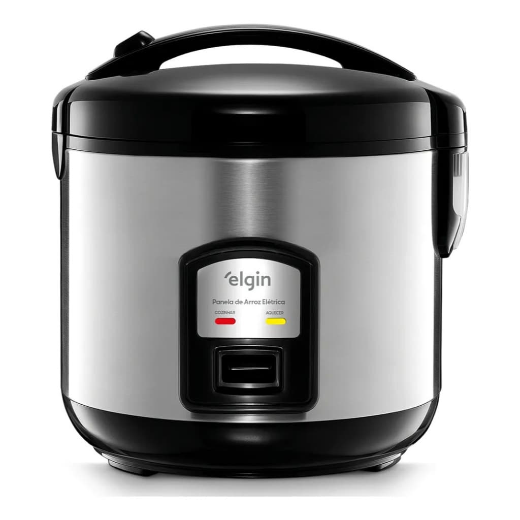 Panela de Arroz Elétrica Elgin 10 Xícaras 700W Inox Cuba Antiaderente