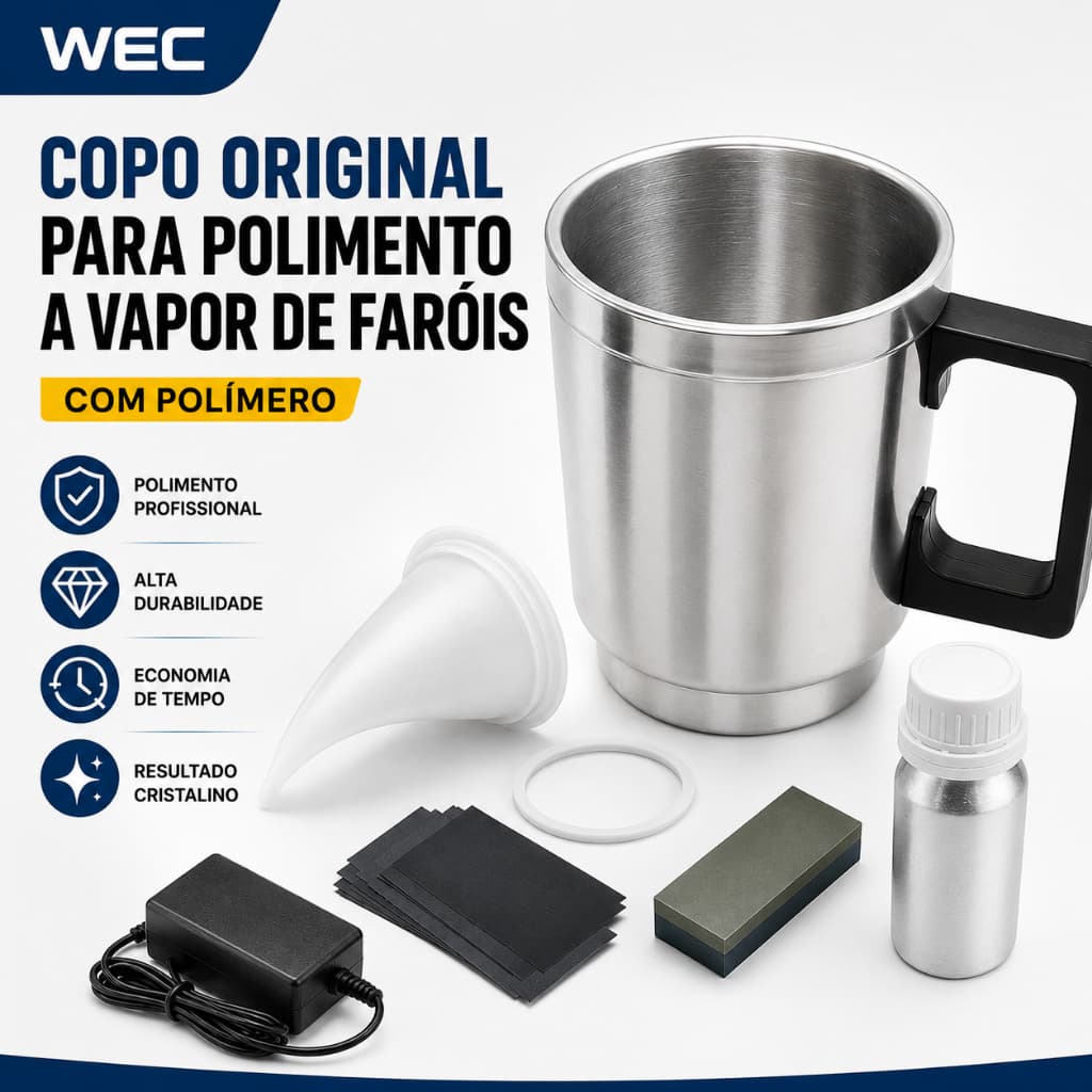 Copo Original Para Polimento A Vapor De Faróis Com Polímero Carro Moto Polimento Farol