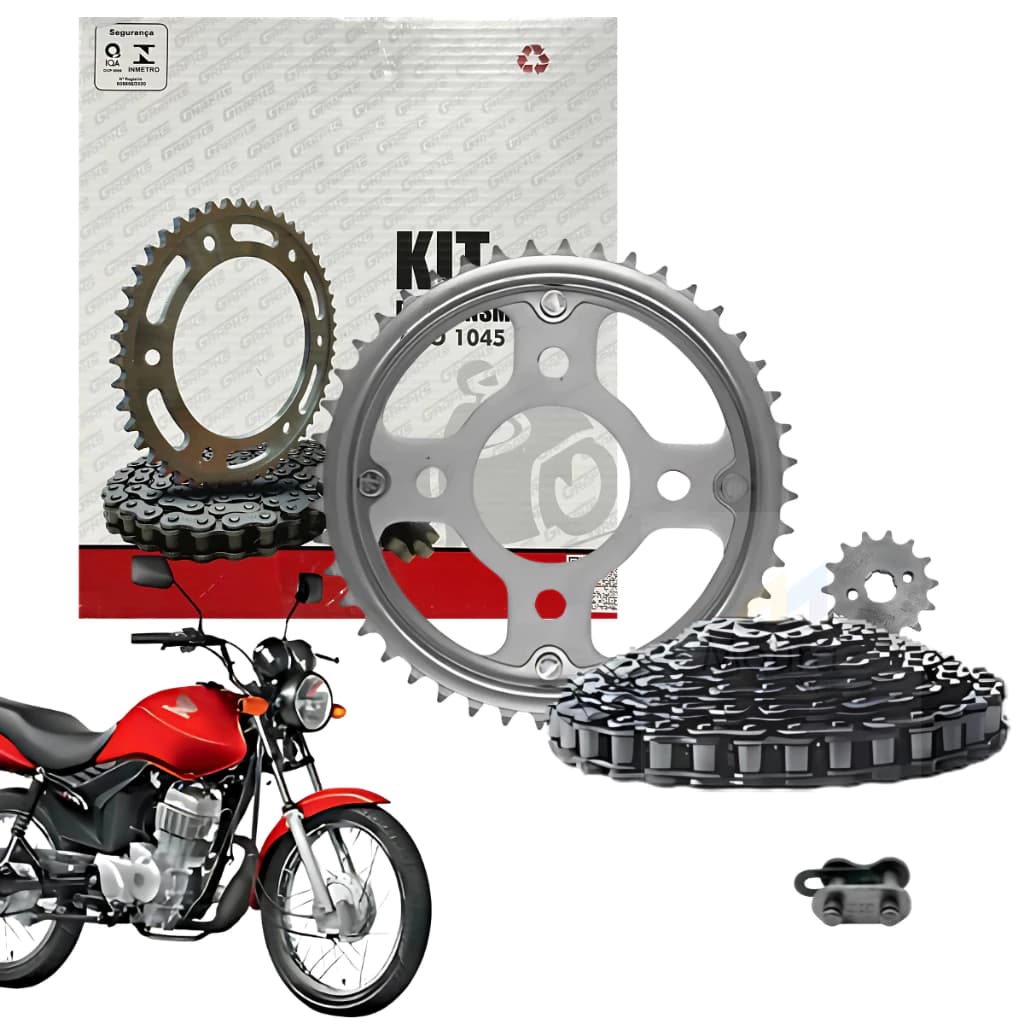 Kit Relação Tração Transmissão Cg Fan 125 2009/2013 Sem Retentor GRAPKS