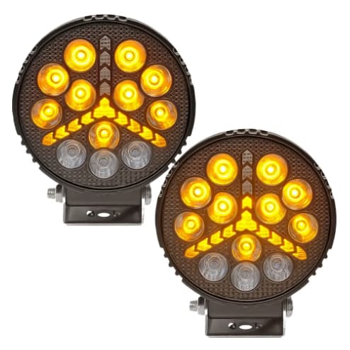 Par Farol Milha Redondo Reforçado 48w Bivolt IP-67 Strobo Off-road