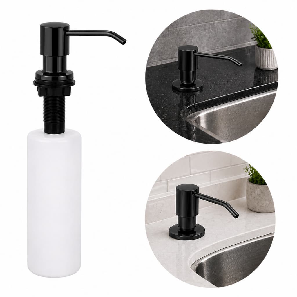 Dispenser De Sabão Dosador De Embutir Aço Inox 304 Dispenser Detergente 500ml Para Pia De Cozinhas Banheiros