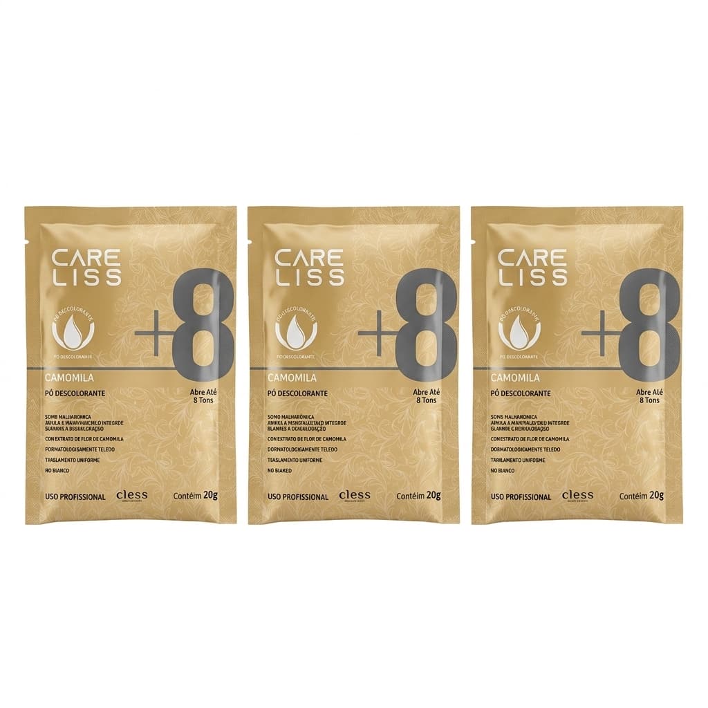 Kit 3 Pó Descolorante Care Liss Camomila 20g