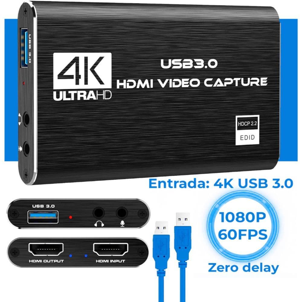 Placa de Captura 4K HDMI USB 3.0 Full HD 1080p 60fps Streaming Live Gamer PS4 Xbox Switch FY-11133
