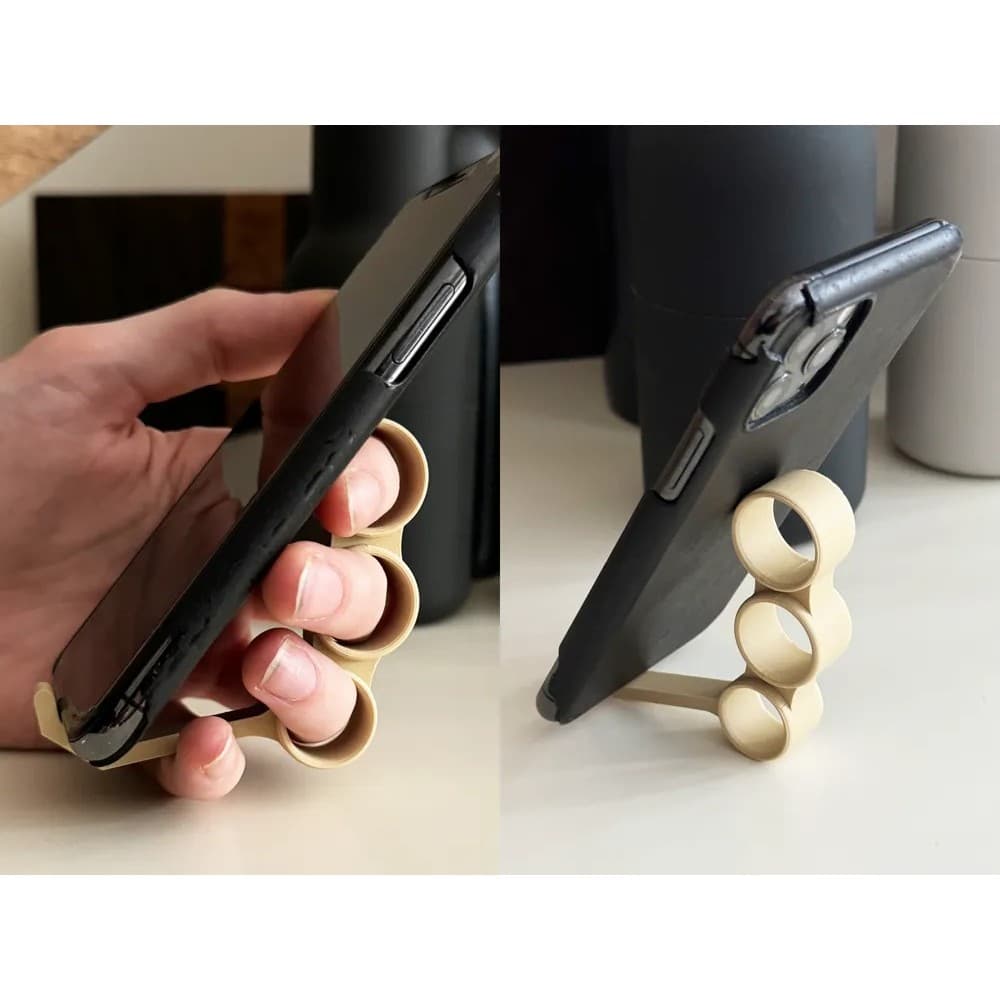 Suporte Celular Dedo 2 em 1 | Grip Anel + Base Mesa Portátil | Vídeo Selfie 3D