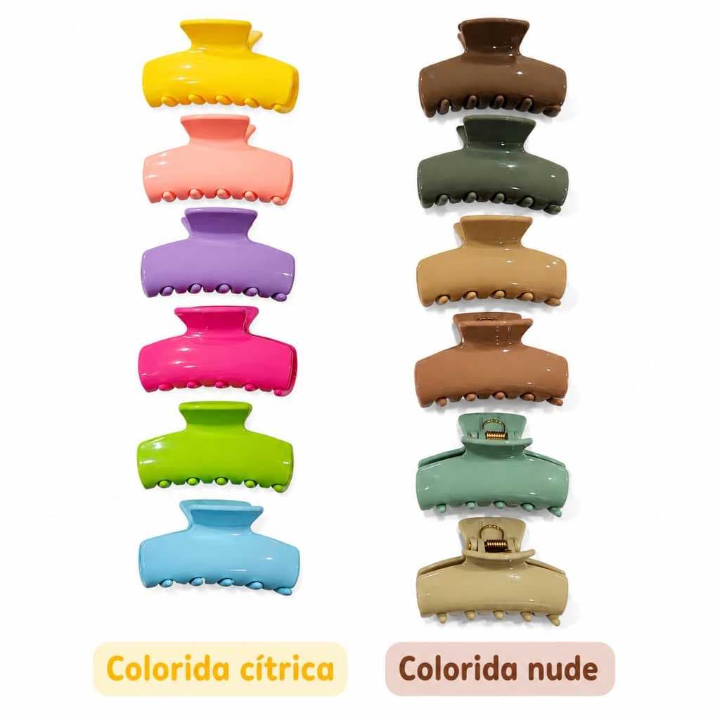 12 Piranhas de cabelo da novela Grande material Silicone que não Quebram, super resistentes Nova Nc
