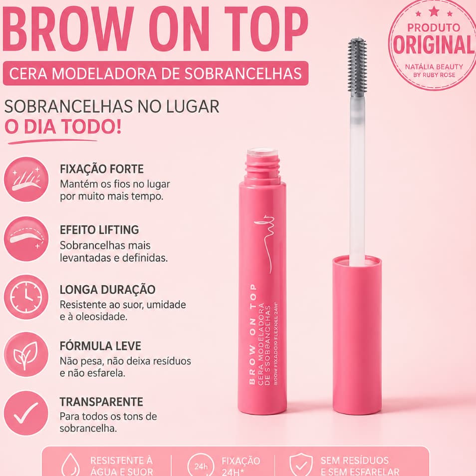 Cera Modeladora Sobrancelha brow on top Natalia Beauty Ruby Rose