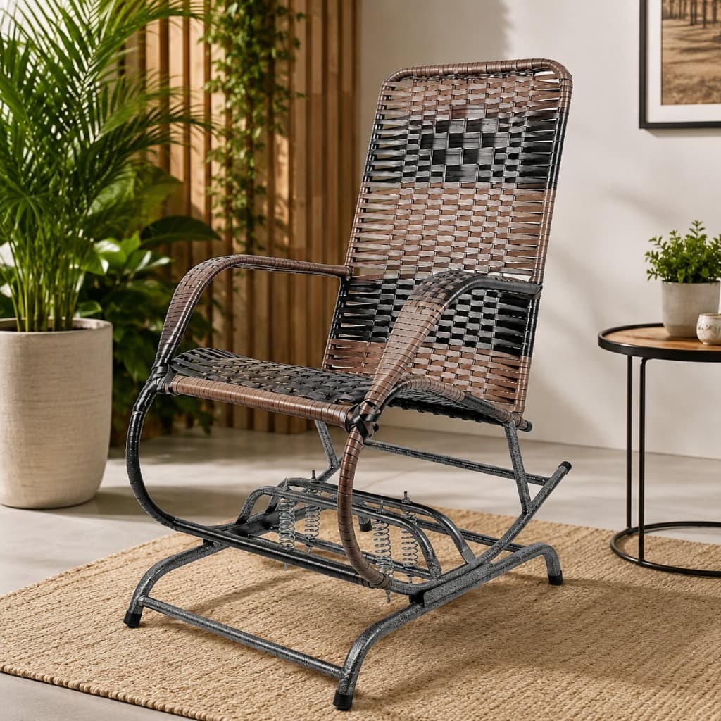 Cadeira de Balanço de Ferro Resistente Para Área Externa Conforto Garantido para Adultos