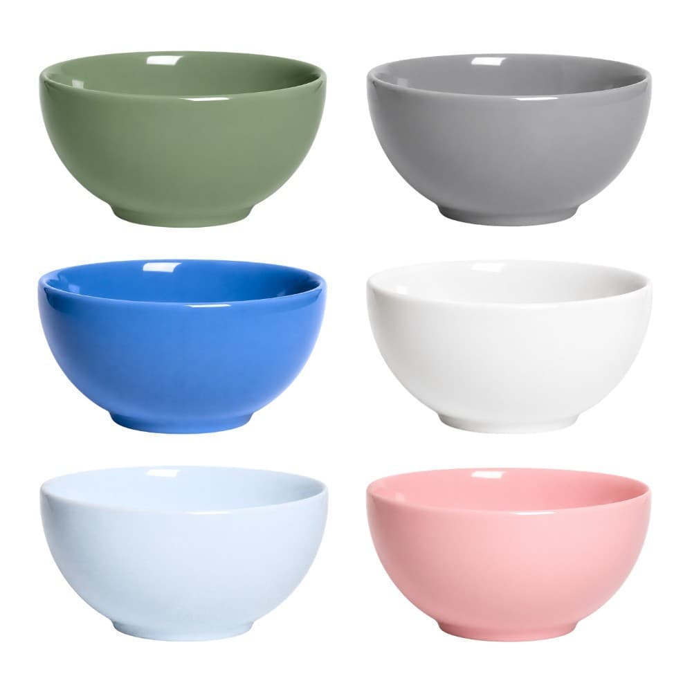 Kit 6 Tigelas Porcelana Colorida 300ml Escolha Sua Cor Bowl Cereal Sobremesa Mesa Posta Cozinha