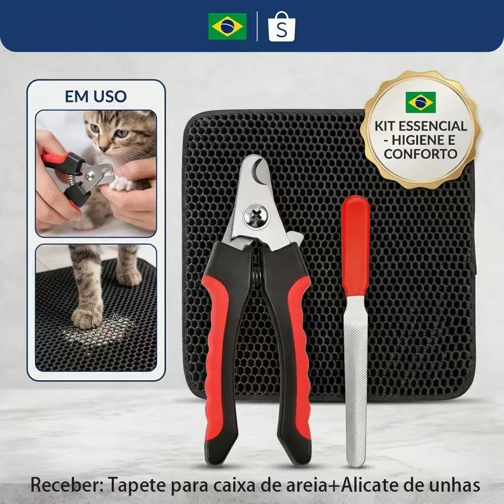 Kit ou avulso Tapete Higiênico EVA Coletor de Areia Para Gato Lavável Dupla Camada