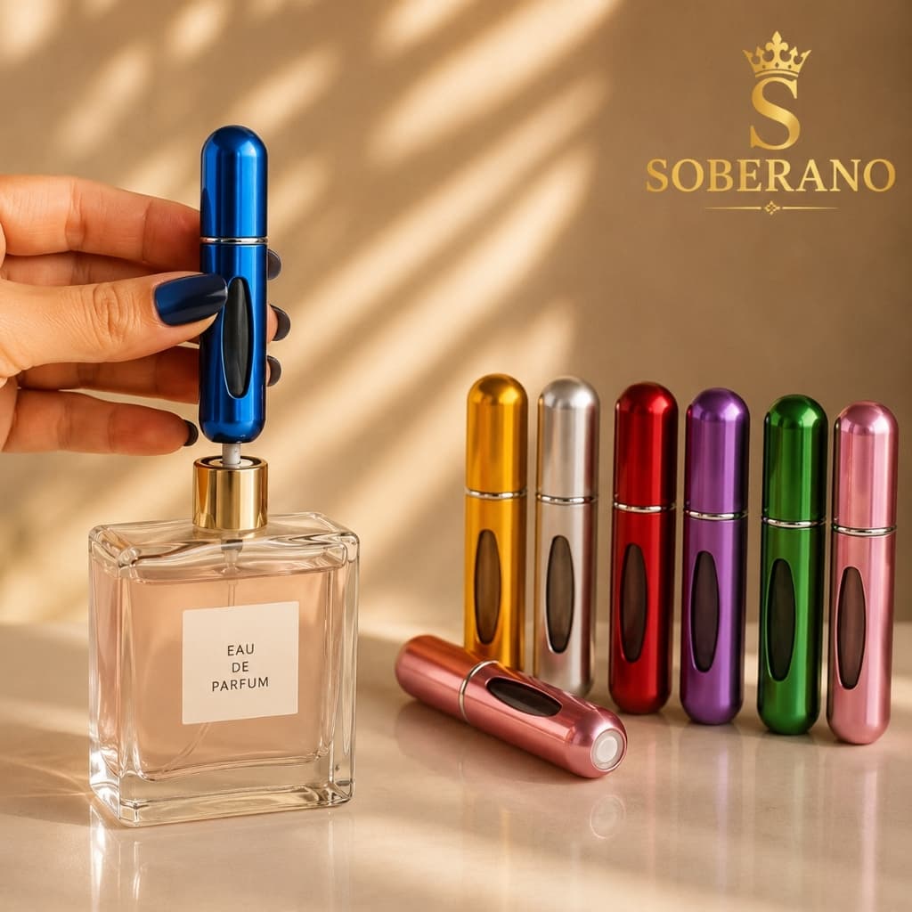 Porta Perfume Recarregável Portátil Spray 5ml | Atomizador de Bolsa para Viagem