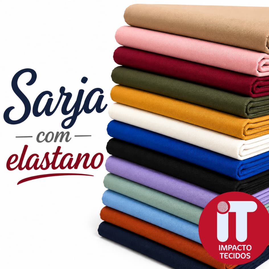 Tecido Sarja com Elastano Leve 1m x 1,50m Ideal Para Calças Shorts Saias e Uniformes