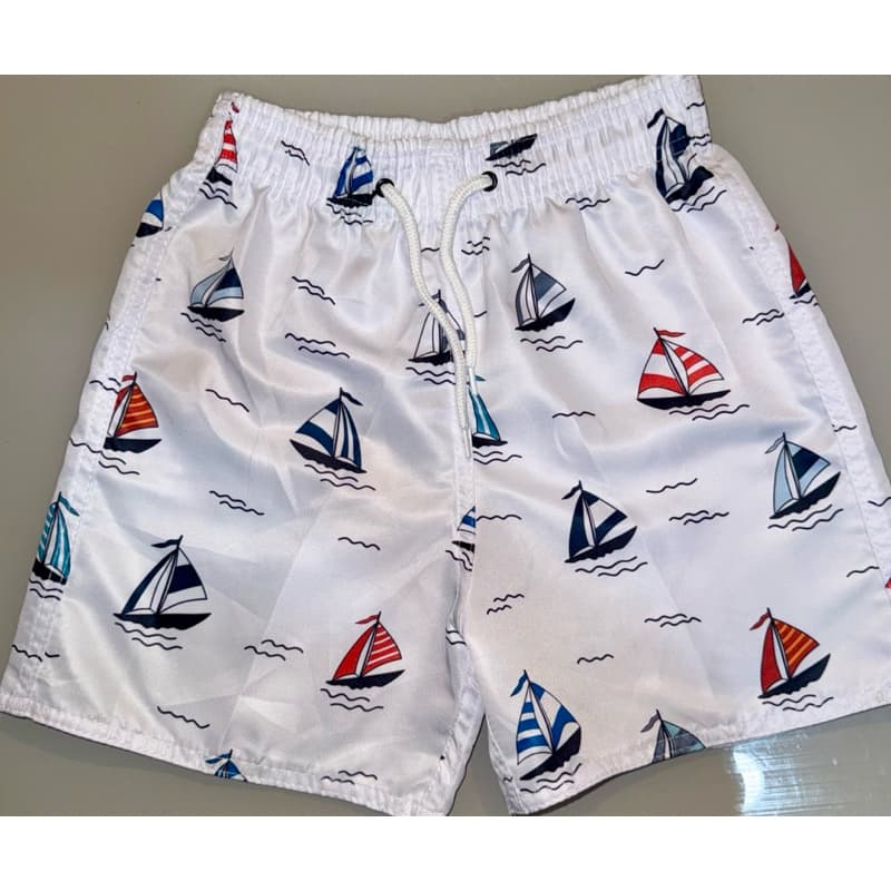 Bermuda Short Tactel Infantil Juvenil  8 10 12  Anos Estampadas Variadas Praia Piscina Verão Com Elástico Traje de Banho