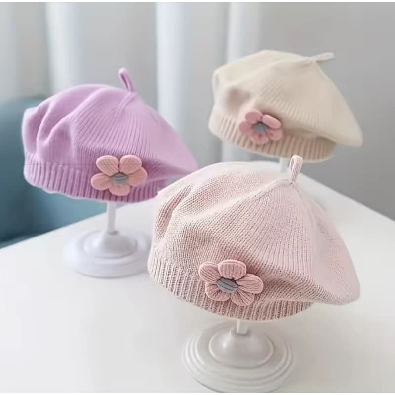 Boina infantil Touca Bebê Menina Gorro Tricô Toca Lã Inverno Quentinha Chapéu Arco íris