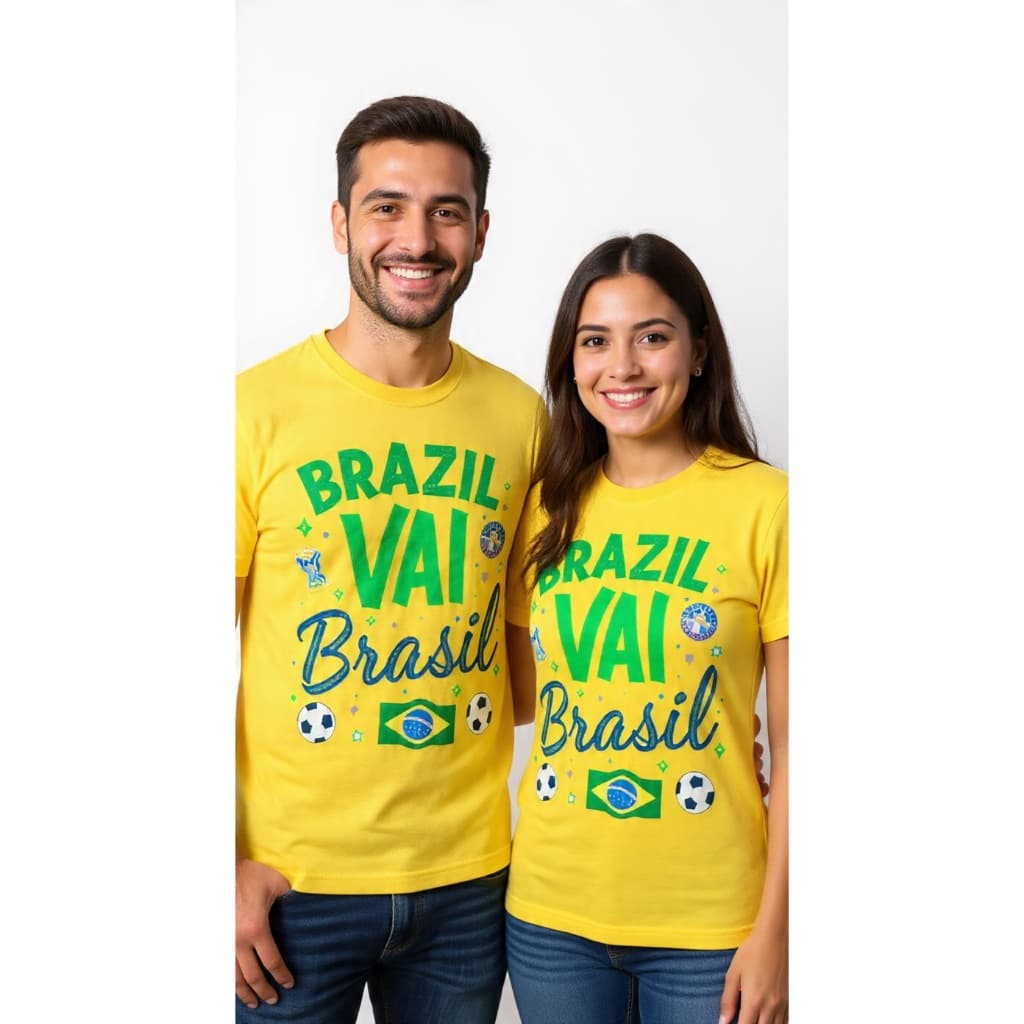 camiseta brasil copa do mundo amarela verde masculina feminina unisssex