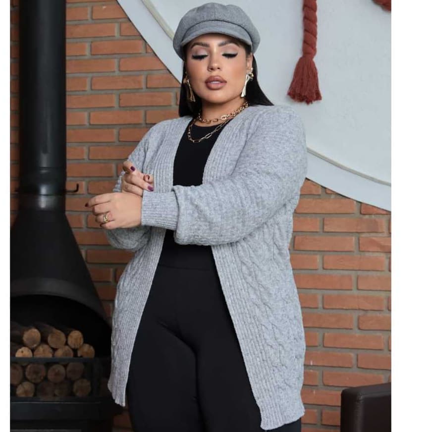 Blusa De Frio Tricot Cardigan Feminina Inverno Elegante Grossa Confortável