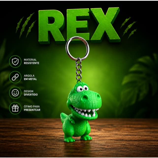 Chaveiro Rex Toy Stori Colorido