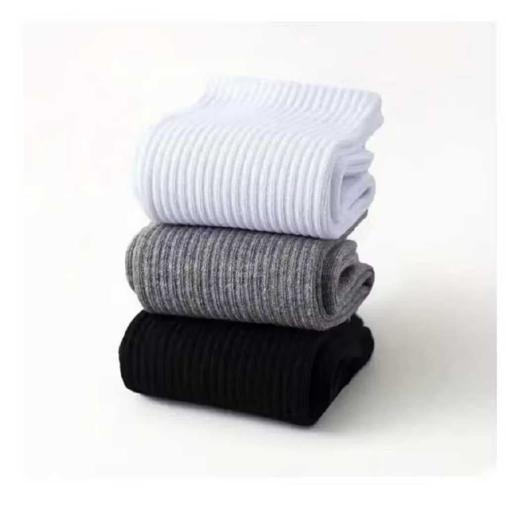 Kit de 6(SEIS) PARES DE MEIA CANO MÉDIO ATOALHADA PRETA, BRANCA OU CINZA ALGODÃO SUPER MACIA