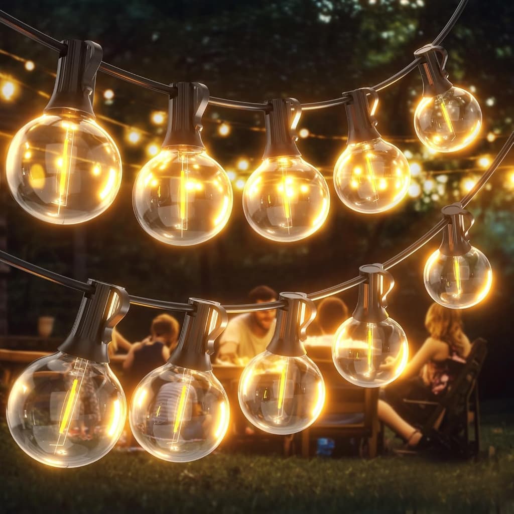 G40 Varal De Luzes Cordão 15 Metros Com 26+2/50+2 Lâmpadas
