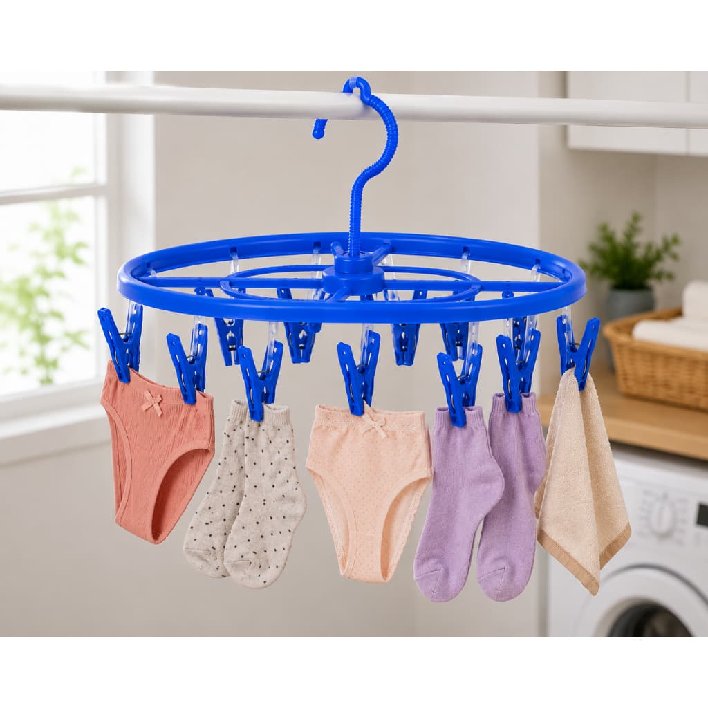 Varal Para Roupas Íntimas Oval Com 10 Prendedores Mini Varal Compacto Para Meias E Peças Pequenas