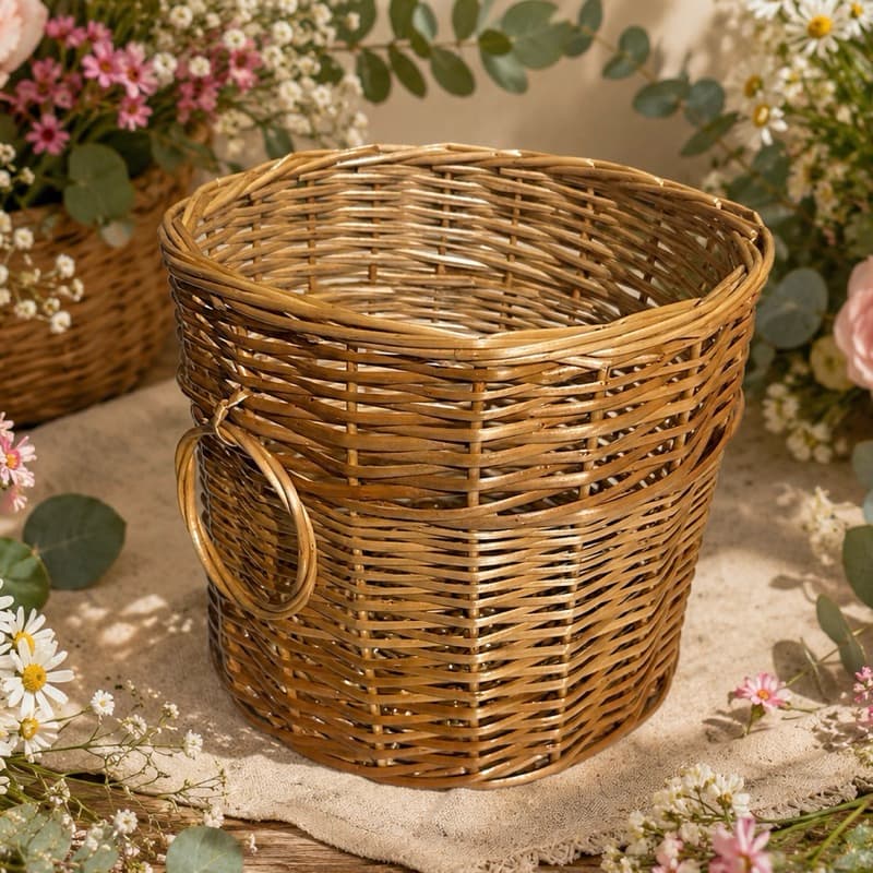 Cachepô de Vime Envernizado Multiltilidades (Vaso | Plantas | Toalhas | Roupas | Mantas)