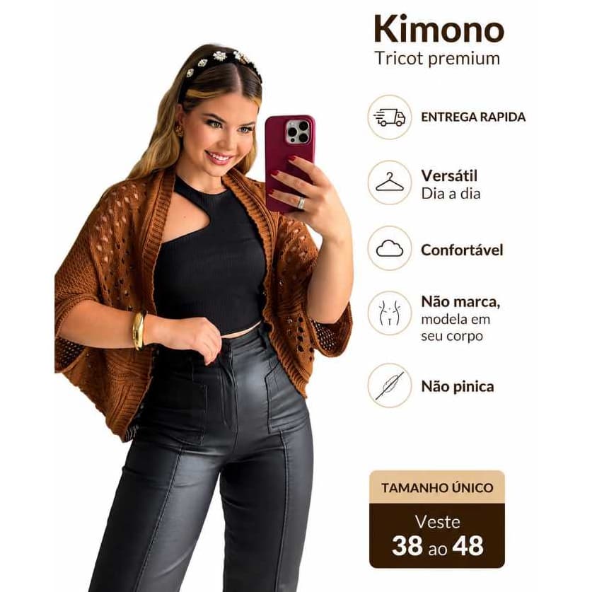 KIMONO CAPA TRICOT TRICO CROCHE PLUS SIZE FEMININO RENDADO MODA ELEGANTE MODA INVERNO
