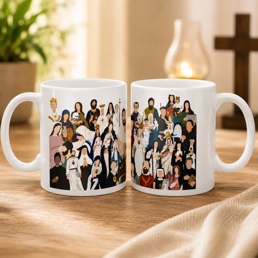Caneca Católica Todos os Santos Caneca Cristã Santos da Igreja Católica Pesente