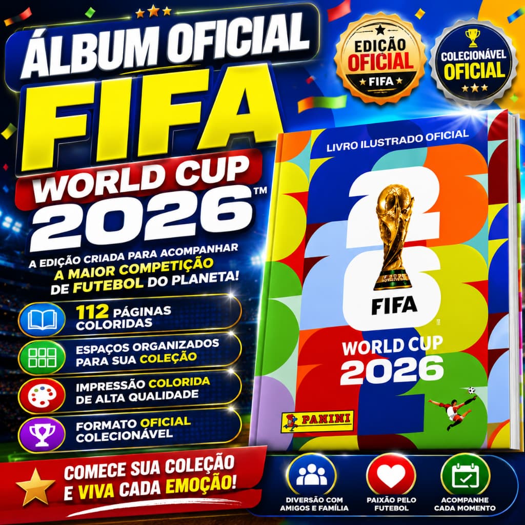 Álbum Copa do Mundo FIFA 2026 - Livro Ilustrado Colecionável