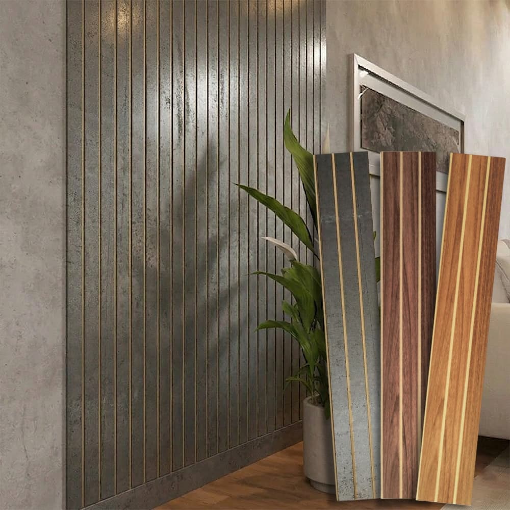 Kit com até 100 Placas Grandes Ripadas Painel Decorativo em MDF Premium 90x11cm