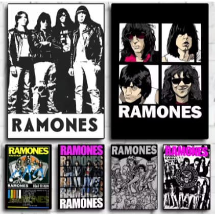 Kit 10 Quadros Decorativos Ramones Decoração Rock