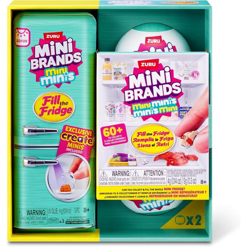 Mini Geladeira KK Fill The Fridge Com 2 Bolas Surpresa Mini Itens Colecionáveis Azul