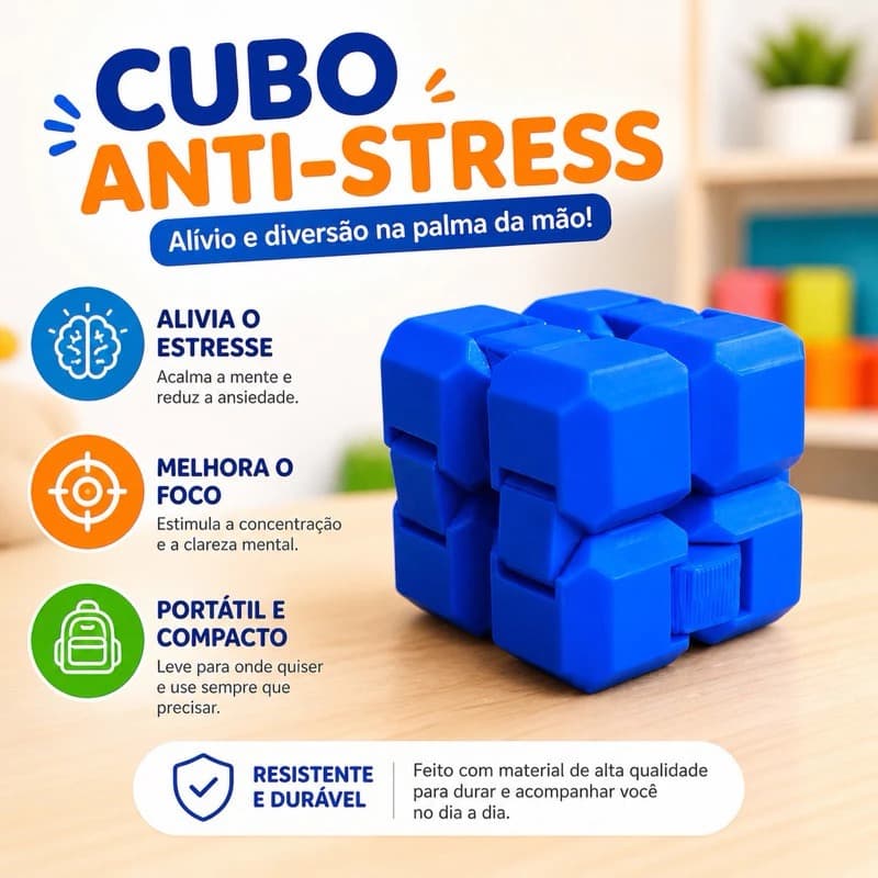 Recurso Terapêutico Cubo do infinito | Autismo TEA TDAH Ansiedade | Foco Concentração | Brinquedo Sensorial