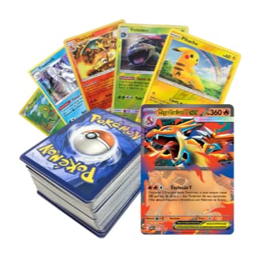 Lote de Cartas Pokémon com 100 Cartas Pokémon 10 Brilhantes E 1 Ultra Rara Originais