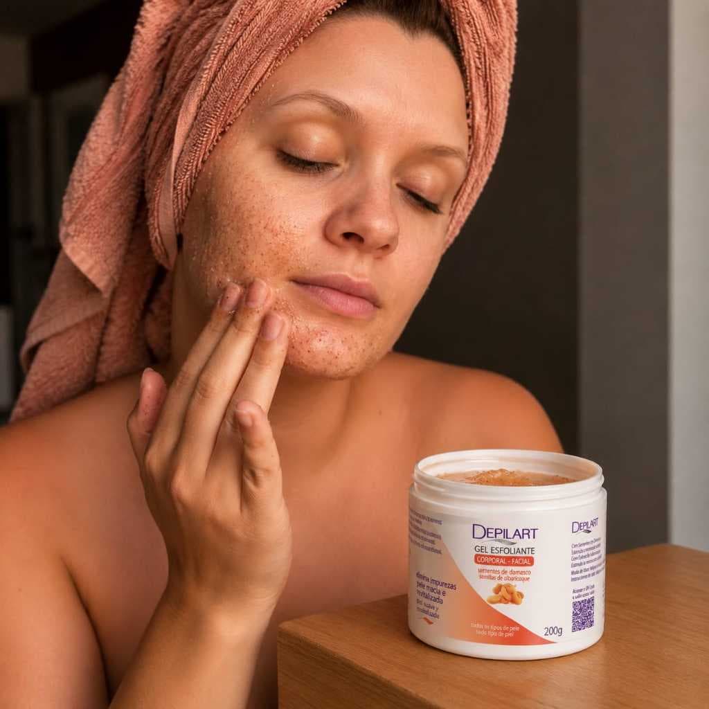 Gel Esfoliante  Semente de Damasco Depilart 200g Facial e Corporal