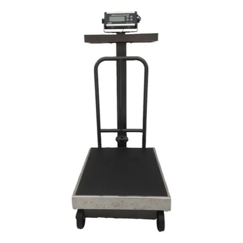Balança Upx Móvel 300kg Tampa Inox 45x60cm Coluna Rodas