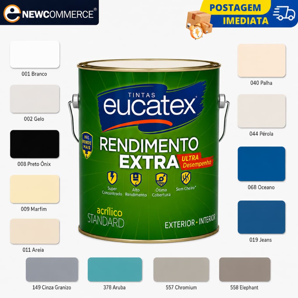 Tinta Acrílica Eucatex Rendimento Extra S/ Cheiro 3,6 Litros