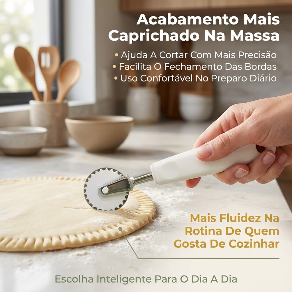 Kit 2 Carretilhas Aço Inox Corta E Fecha Pastel Massas Profissional Ultra Resistente Pronta Entrega no Brasil