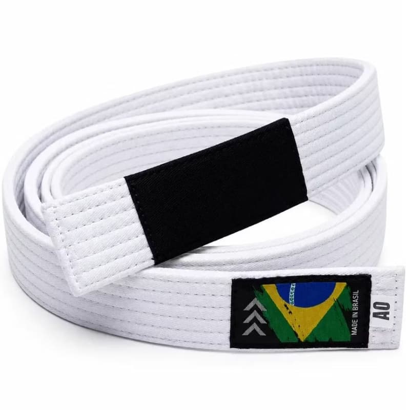 Faixa Branca Jiu Jitsu Tradicional Reforçada 100% Algodão Profissional  Ponta Graduação 6 Costuras Treino Competição