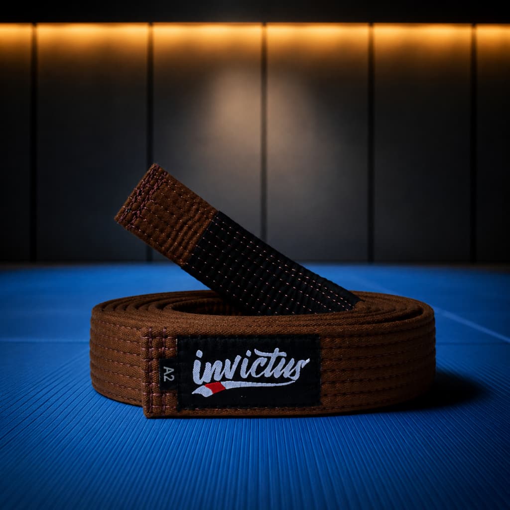Faixa de Jiu Jitsu Marron com Ponteira Preta Adulto ou Infantil Envio Imediato