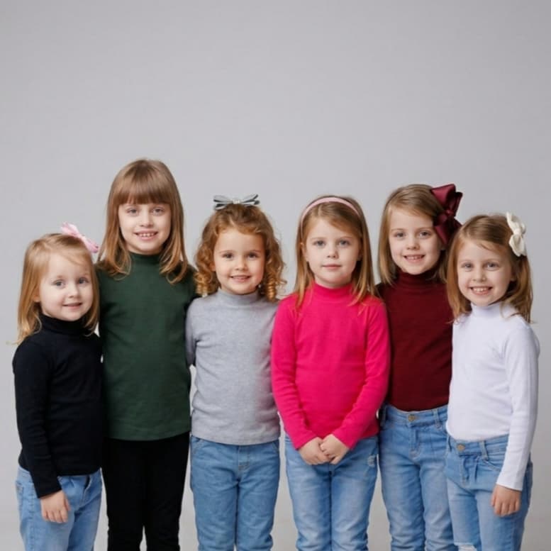 Kit 6 Blusa Gola Alta Manga Longa Infantil Unissex Menina Menino 1 ao 14 Anos