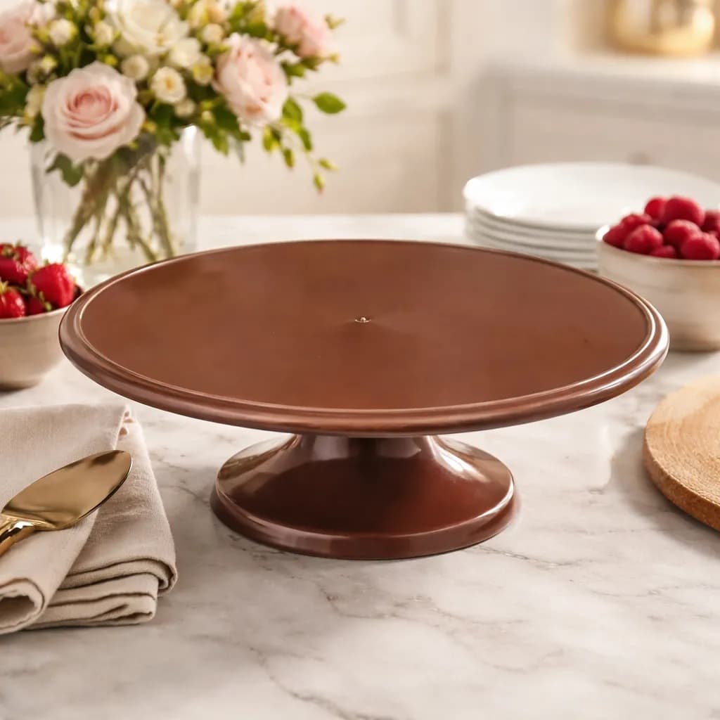 Boleira - Bolo - Festa -aniversário - Bandeja P/ Bolo Rose Rose Gold - Tamanhos P e M