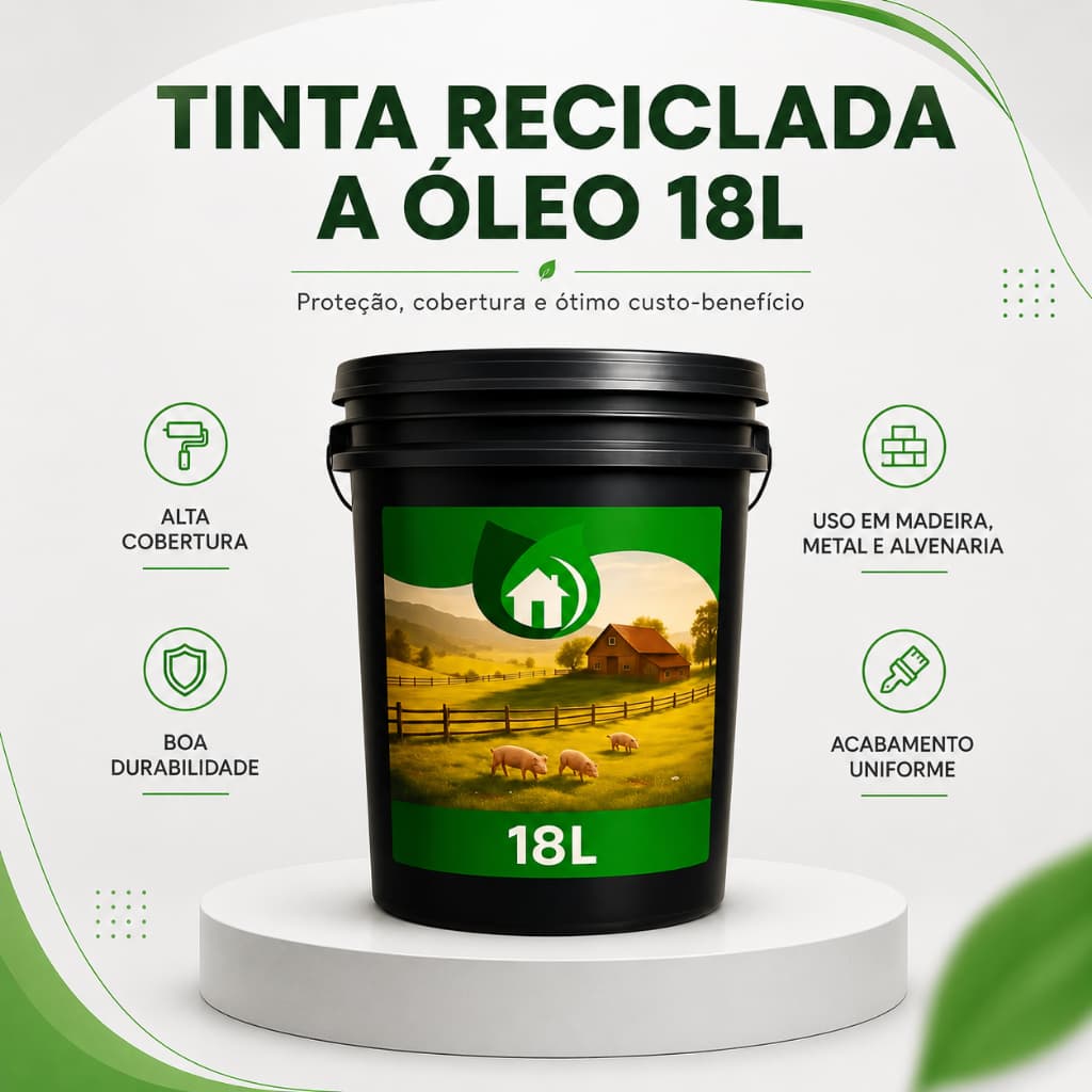 Tinta Reciclada 18 Litros Econômica e Resistente para Madeira, Portões e Estruturas Uso Externo