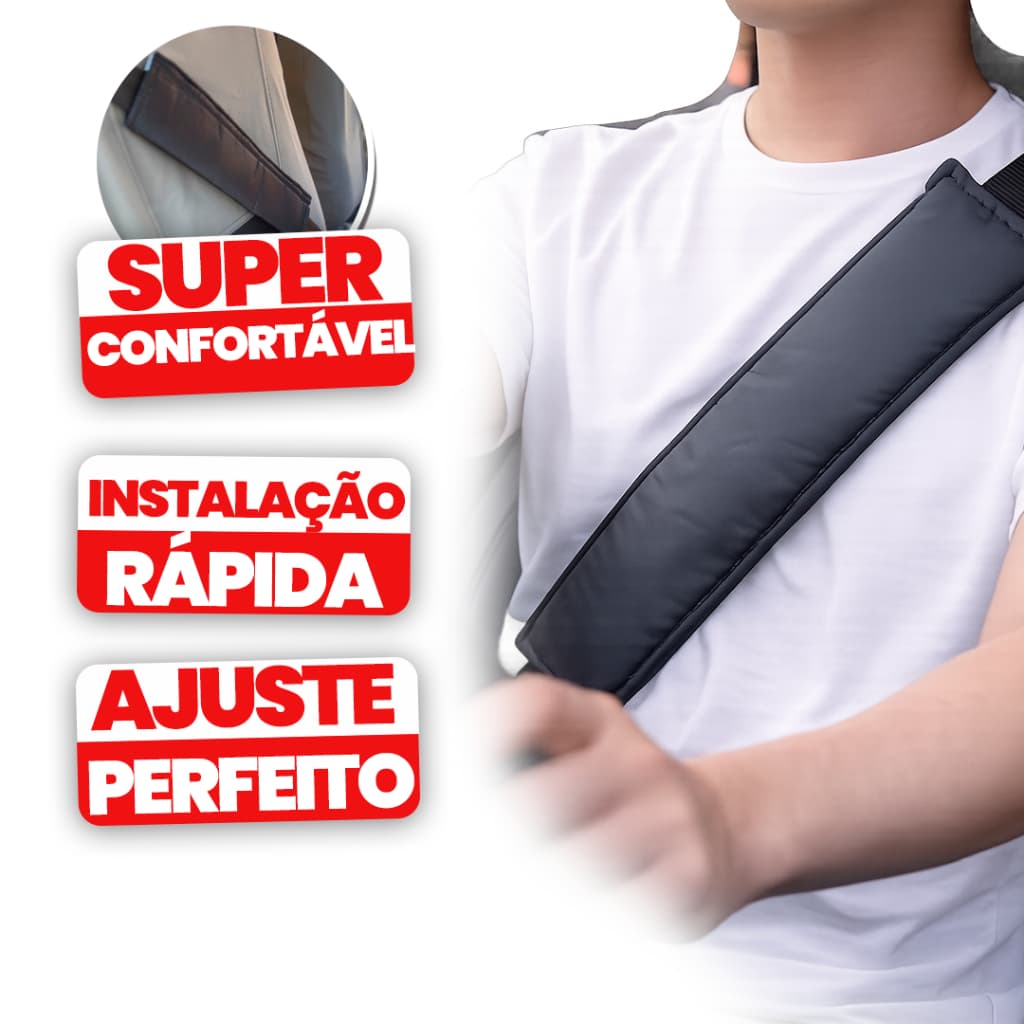 Protetor de Cinto Automotivo Anti Desconforto Macio Fácil Instalação par
