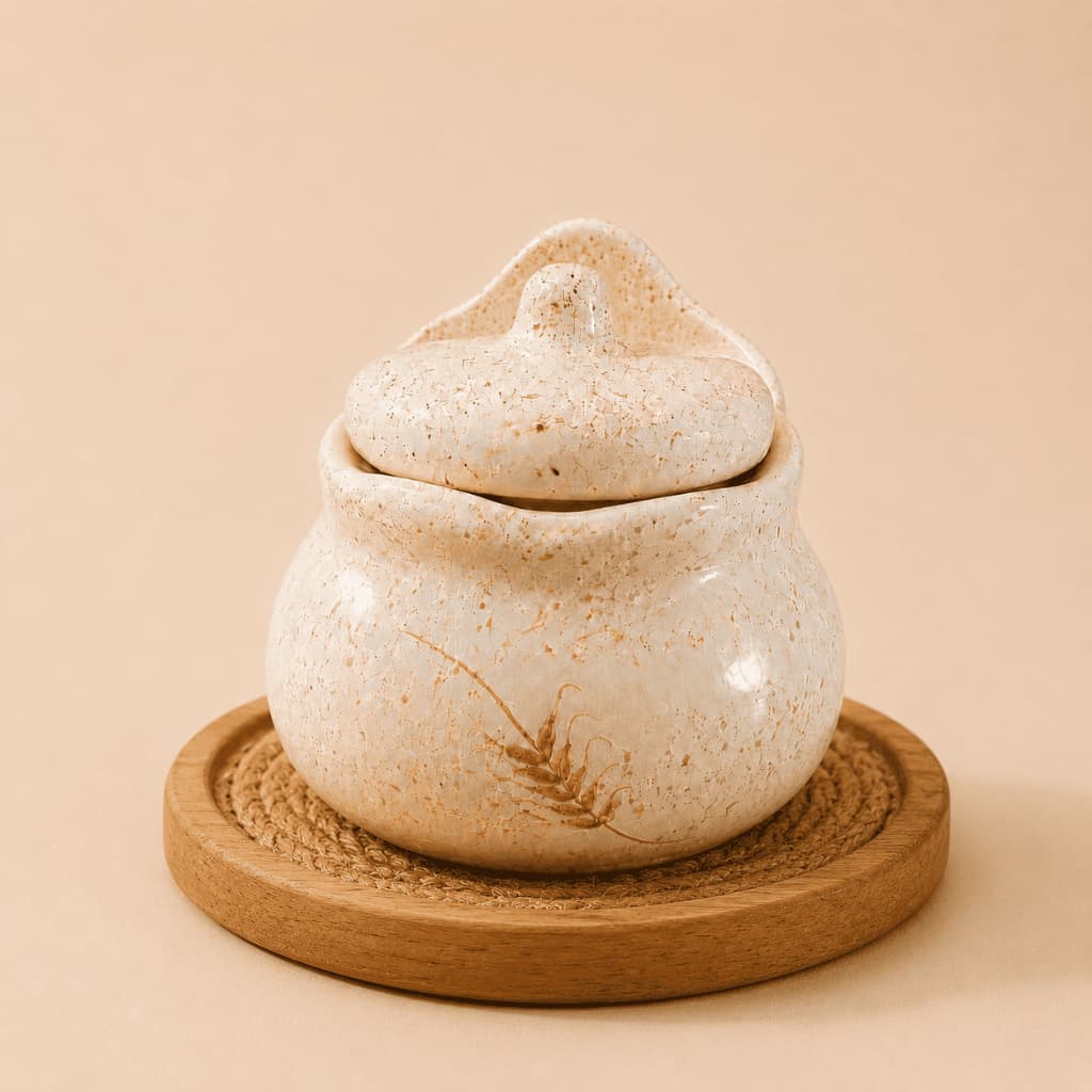 Saleiro em Cerâmica Porcelana Pintado a Mão P/ Condimento Cozinha Presente Decoração