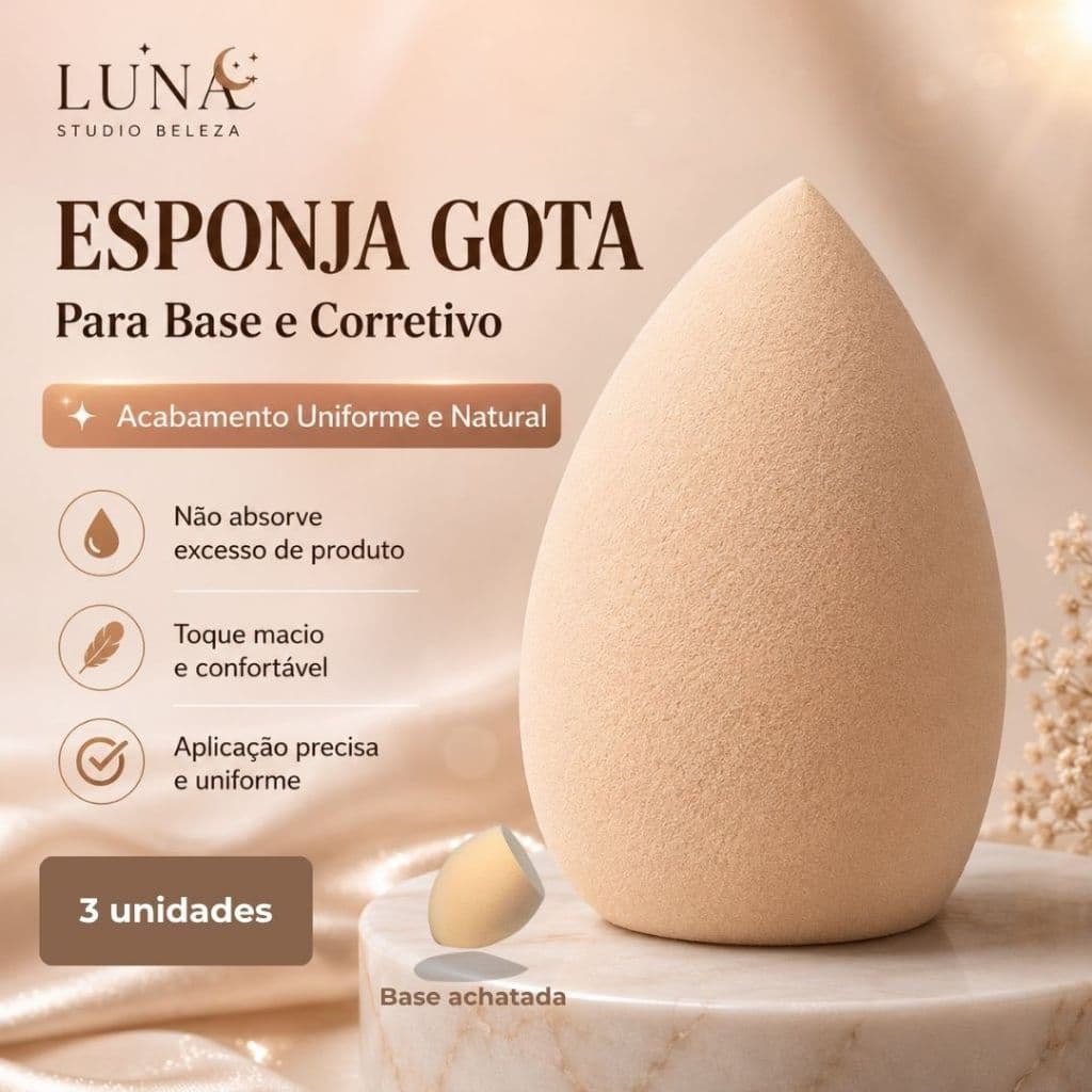 Kit Conjunto 1/3 ou 6 Peças Esponjas Gota Base Corretivo Contorno Maquiagem Miravia