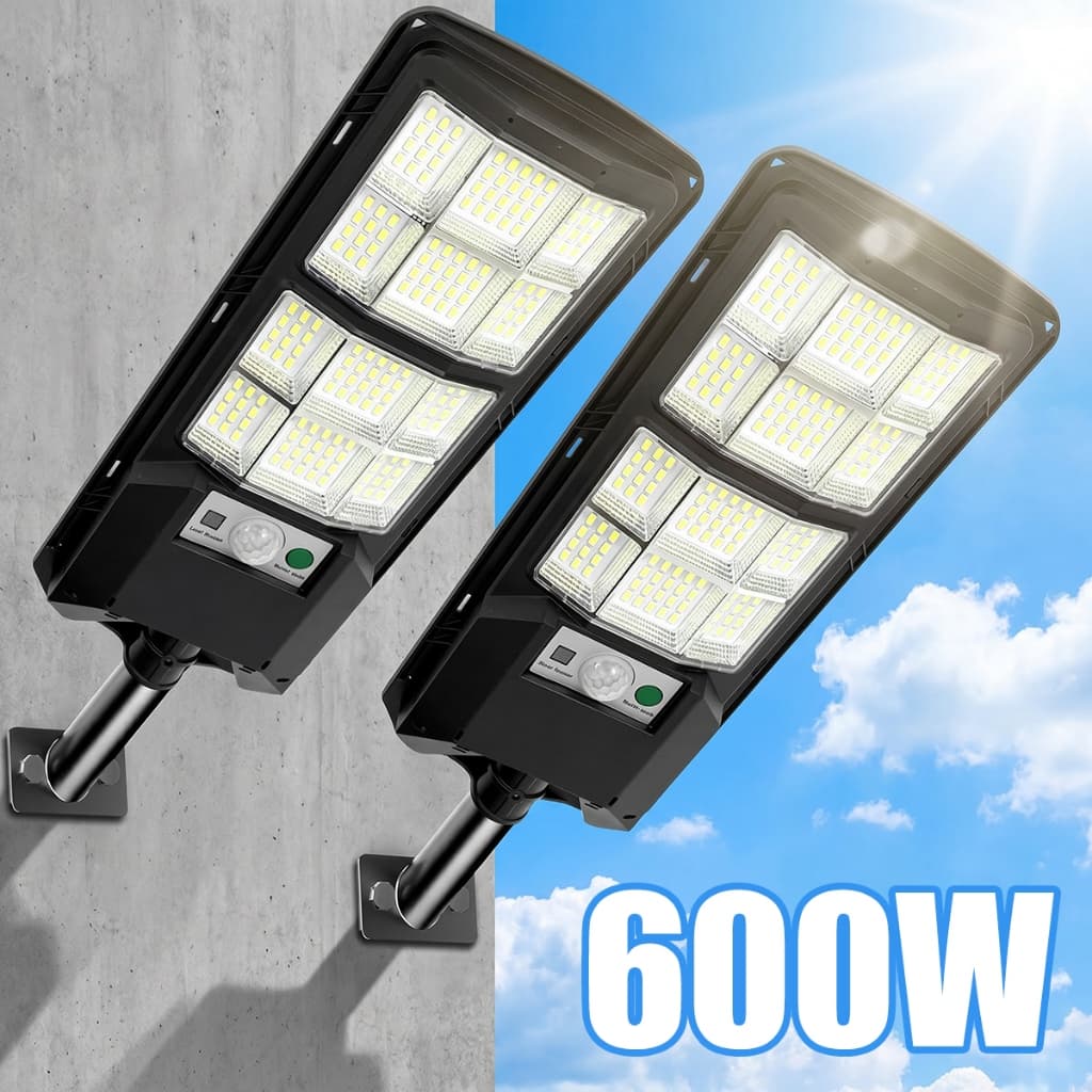 Kit 2 luminária solar Luz Solar Iluminação Externa Refletor 600W IP67